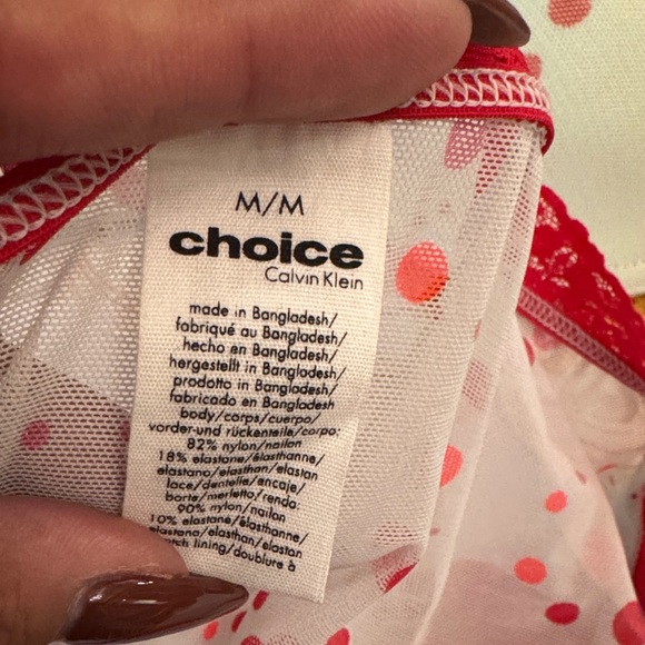 Calvin Klein Choice Red and White Polka Dot Bra and Panty Set 36b panty Sz M - Picture 8 of 8
